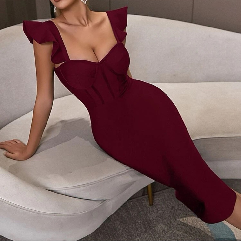 Butterfly Sleeve Bandage Bodycon Dress